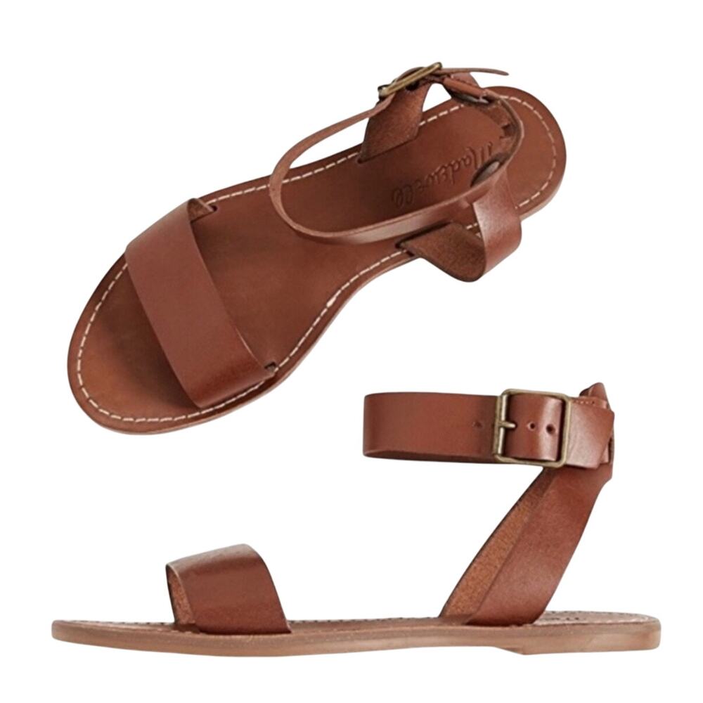 Madewell Strappy Brown Leather Sandals Size 9 - Picture 9 of 10